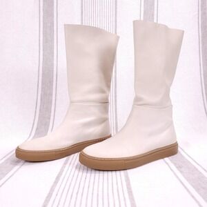 Tamara Mellon Boots RARE Monday Morning EU 38.5 /US 8 White Leather *NO INSOLES*